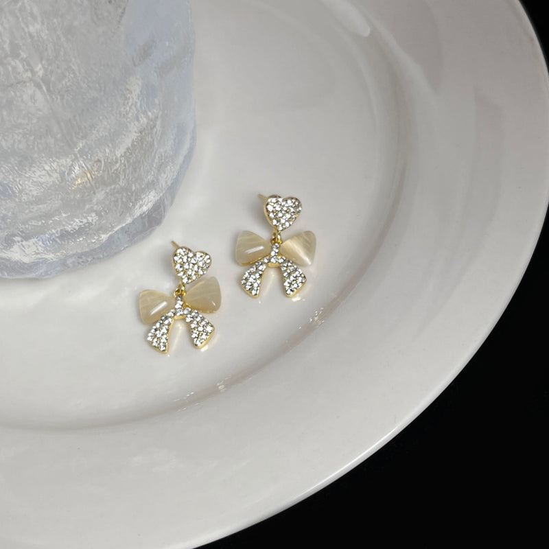 Cute Opal Sweet Bow Earrings