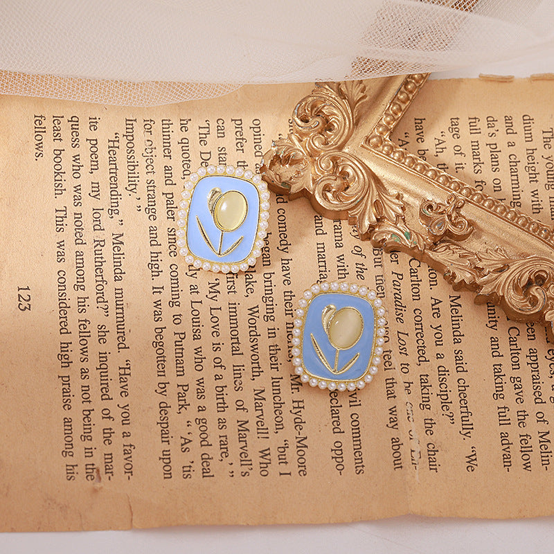 Opal Tulips Stud Earrings