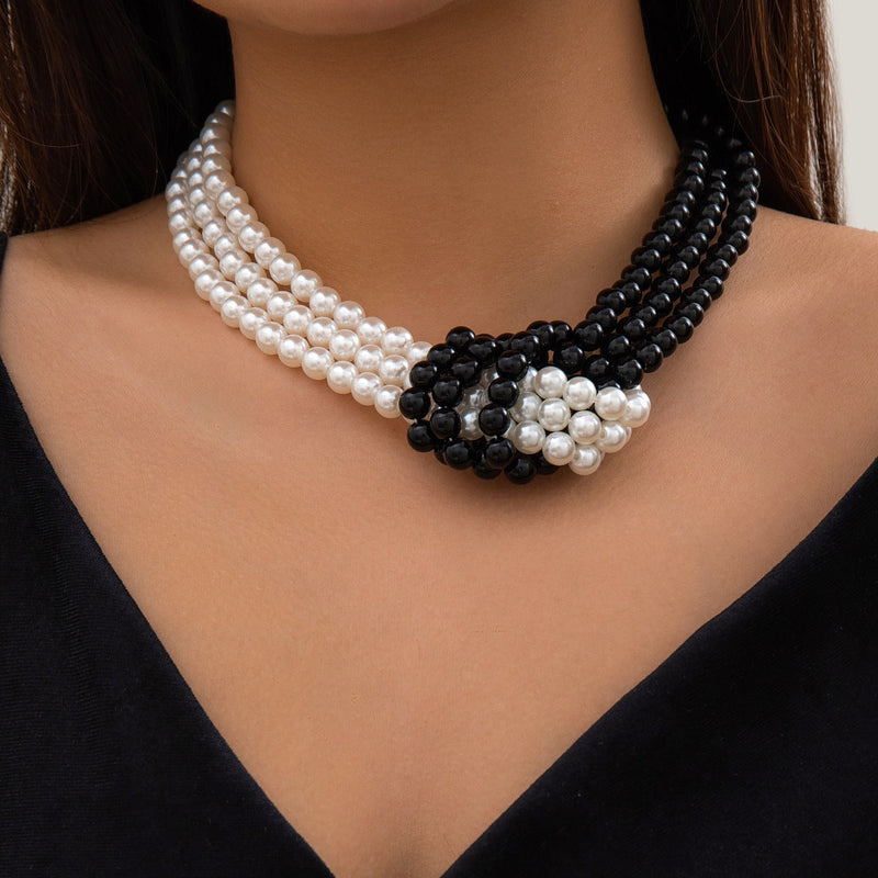 Vintage Knot Multi Layered Pearl Necklace