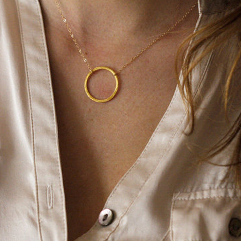Circle Pendant Women Necklace