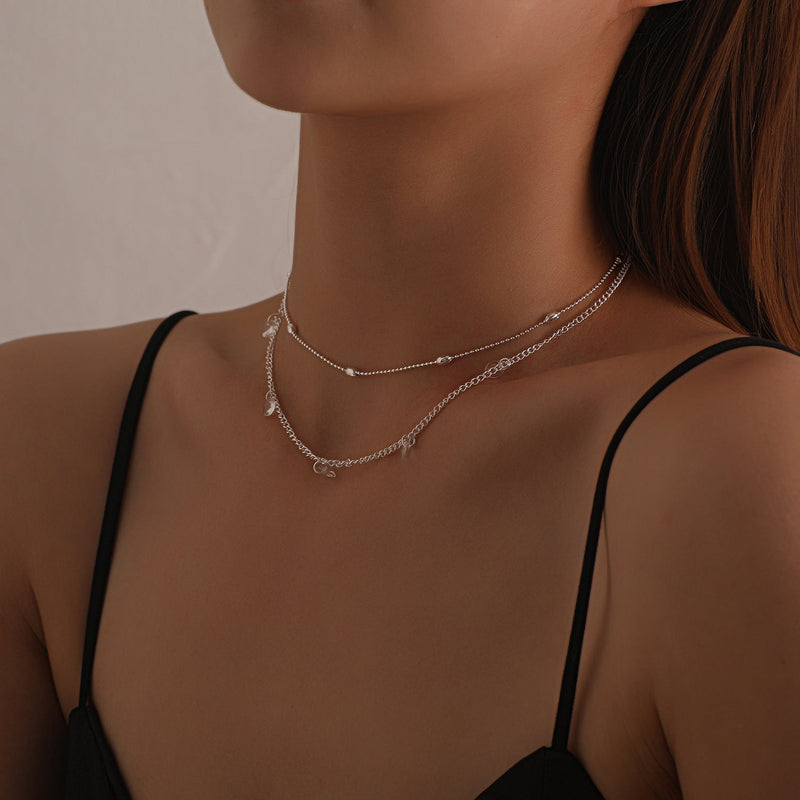 Small Crystal Stone Beads Chain Necklace