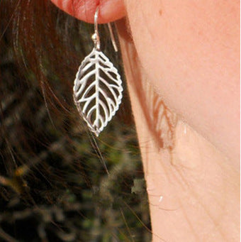 Vintage Bohemia Long Big Hollow Leaf Drop Earrings