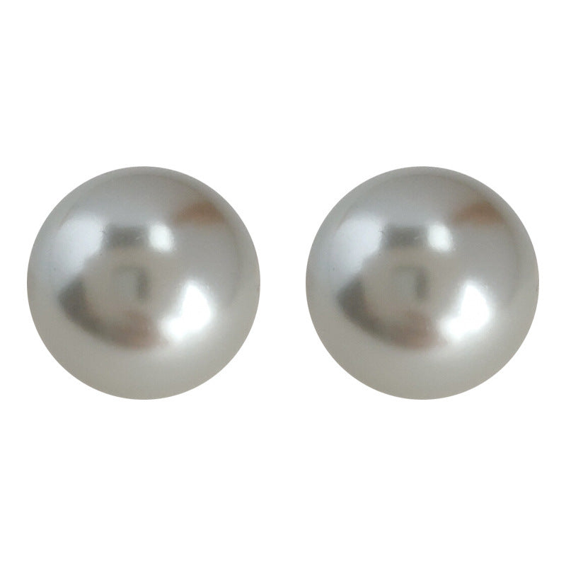 Natural Shell Pearl Earrings Gray Ear Stud
