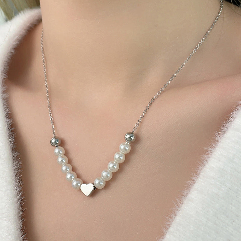 Heart Pendant Pearl Necklaces