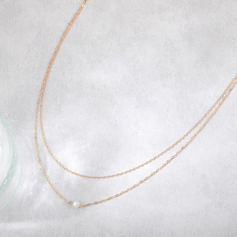 Double Layer Necklace Elegant Pearl Pendant