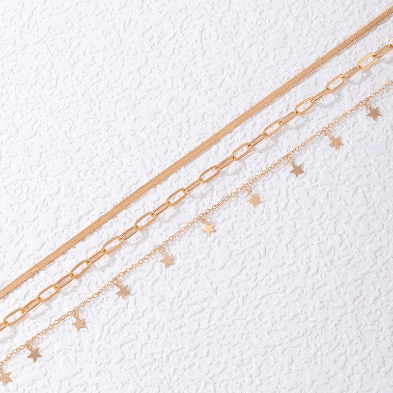 Star Necklace Layer Chain Necklace