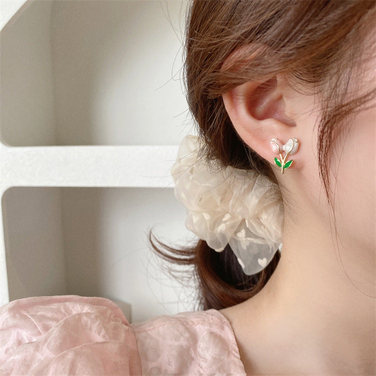 Women Tulip Flower Earrings