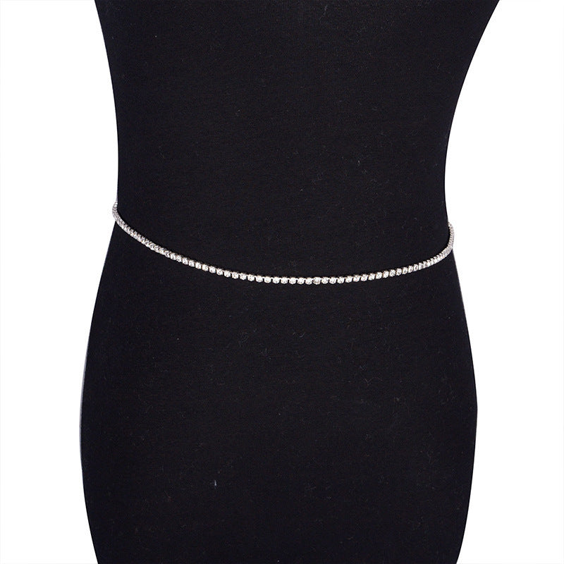 Women Sexy Rhinestone Waist Chain for Body Jewelry