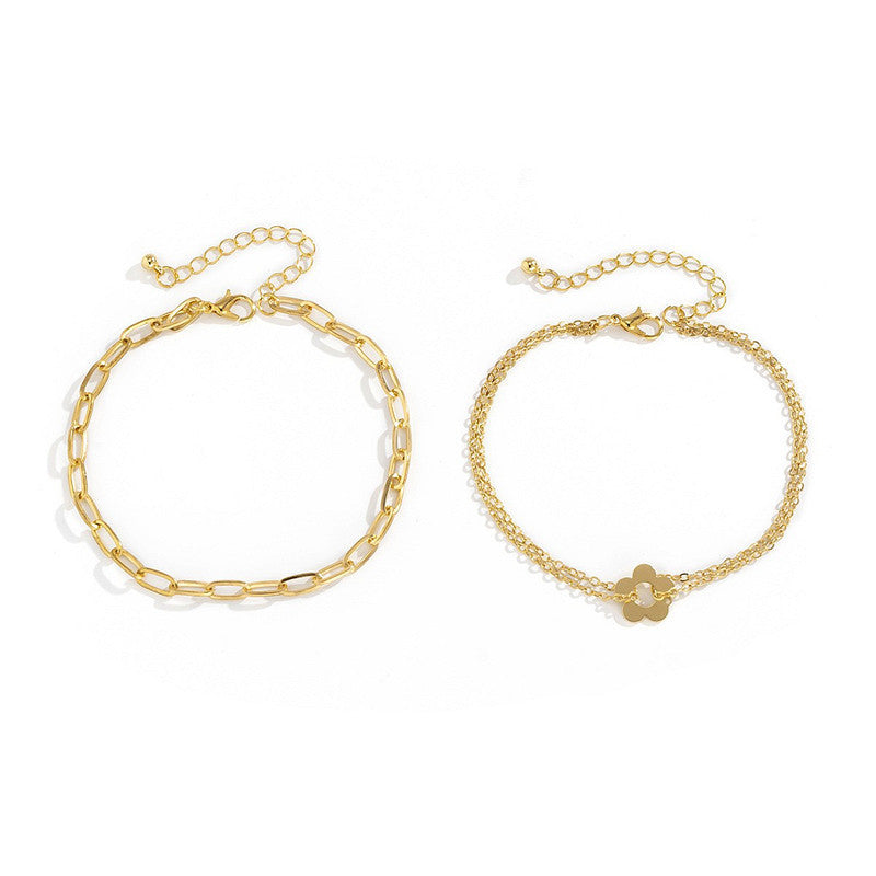 Anklet Cute Flower Chain Anklet Set
