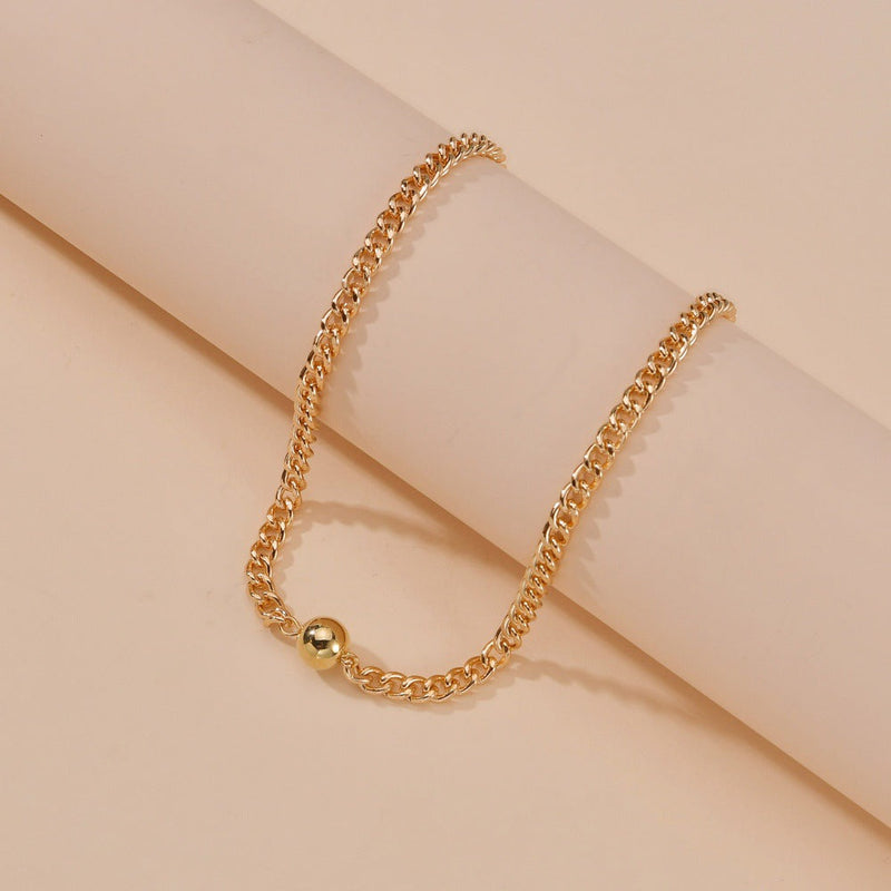 Cuban Link Chain Necklace with Pearl Charm