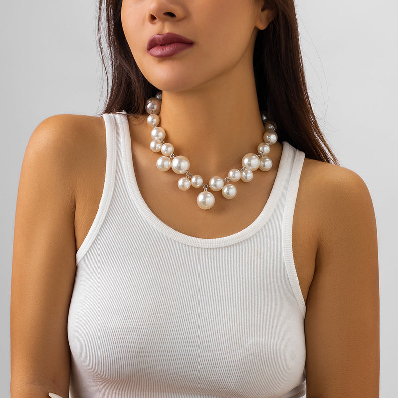 Chunky Choker Necklace Pearl Statement Necklace