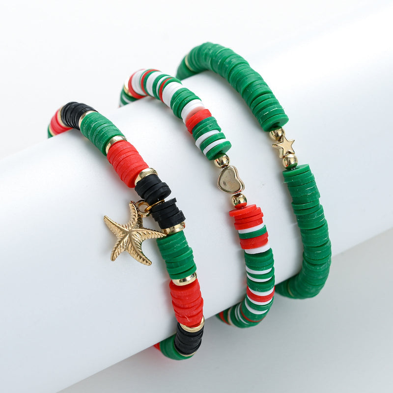 Bohemian Beaded Stretch Bracelets Colors Clay Beads