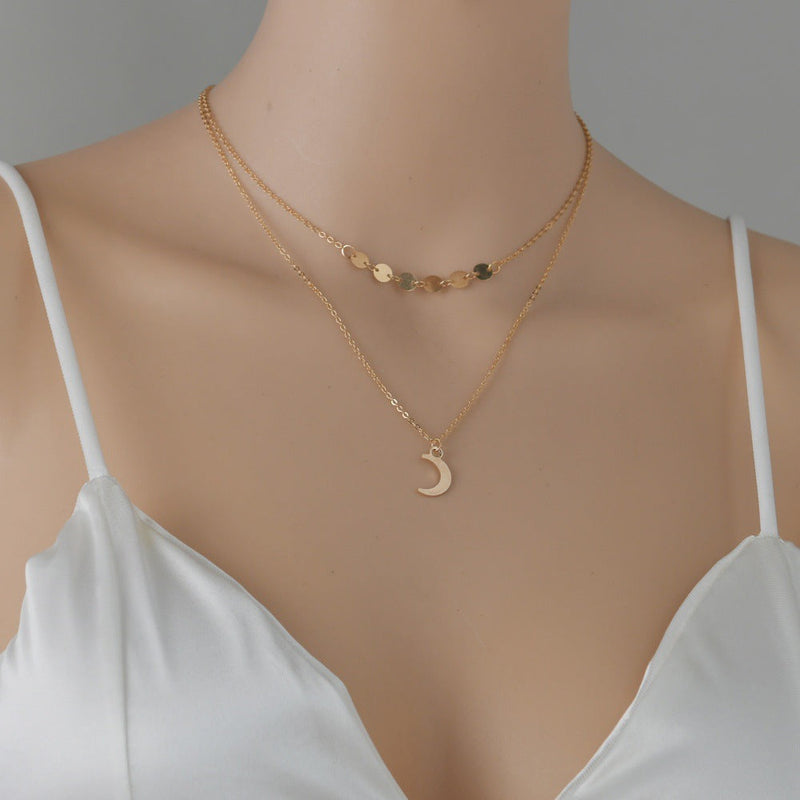 Crescent Moon Stars Necklaces for Women
