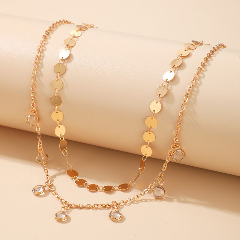 Multi Round Small Disc Charm Necklace