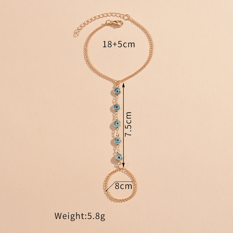 Blue Eye Finger Bracelet Hand Chain