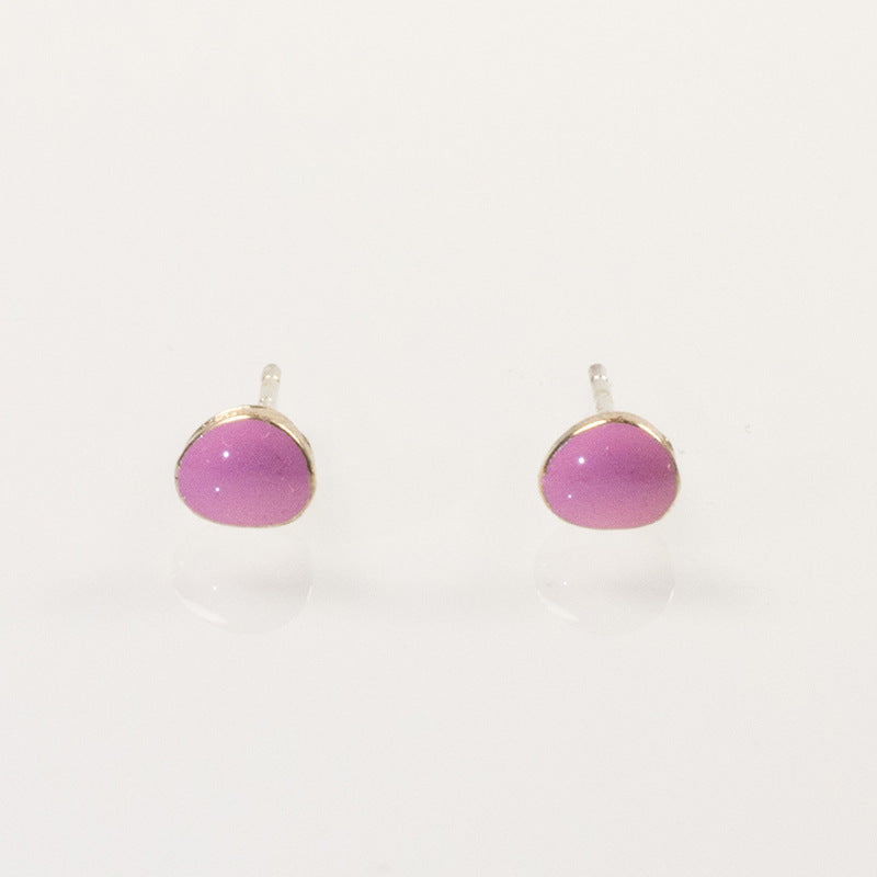 Pink Mini Emerald Stud Earring