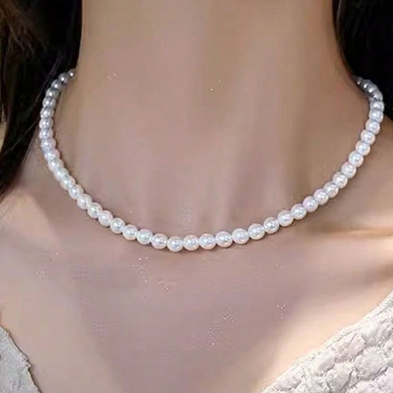 Extended Chain 8mm Pearl Necklace Chain Length 40-45cm