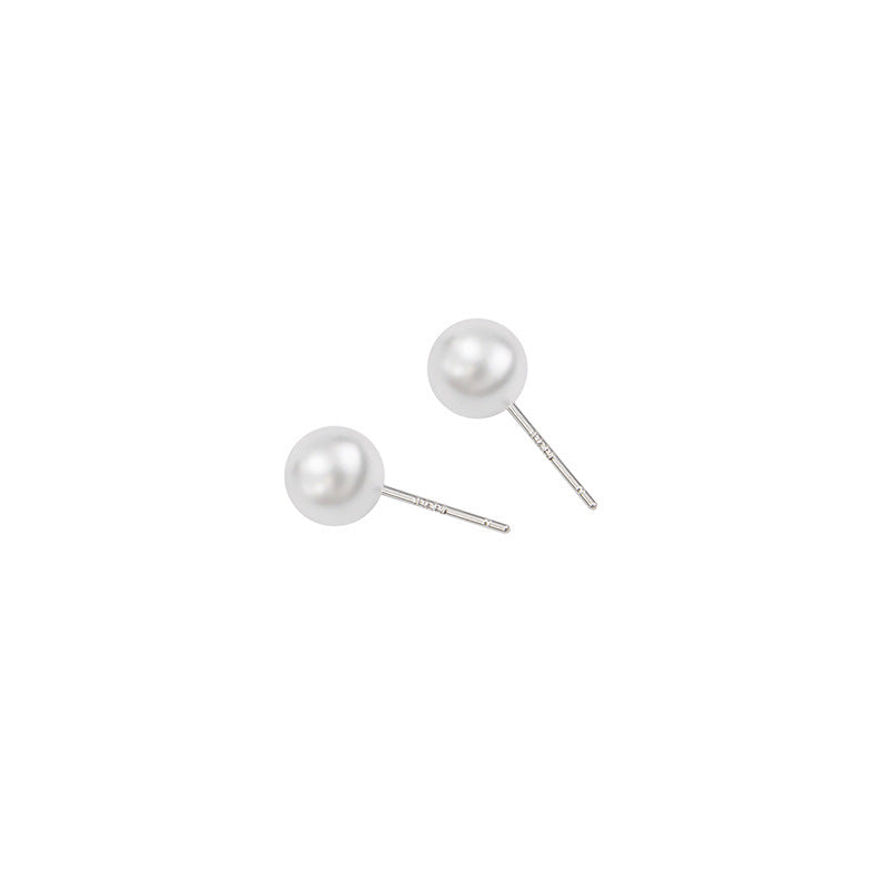 Round Pearl Stud Earring