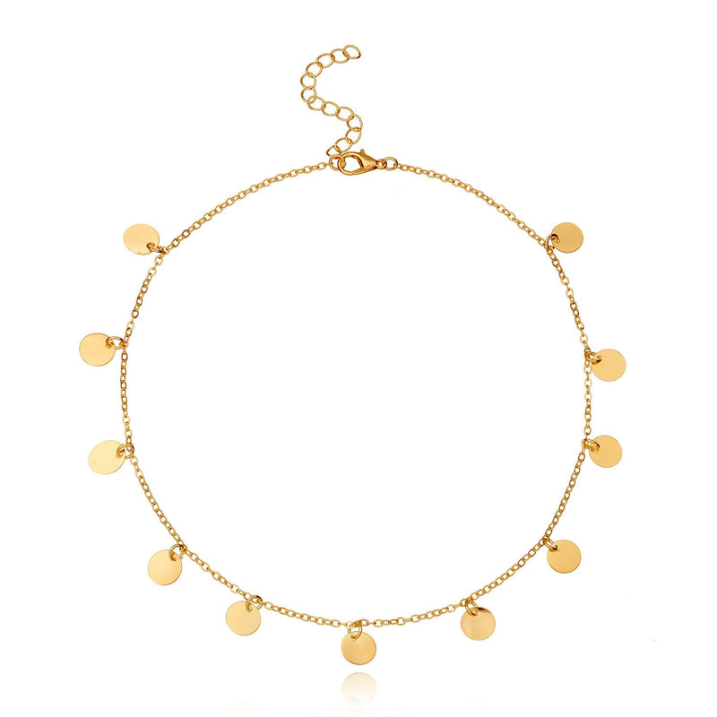 Multi Round Small Disc Charm Necklace