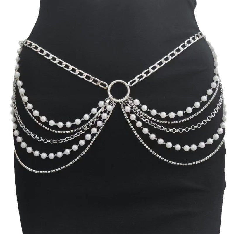 Elegant Belly Chain Pearl Waist Chain Sexy Waist Belt Body Chain
