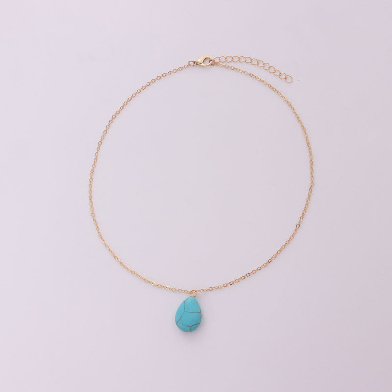 Turquoise Drop Pendant Necklace for Women
