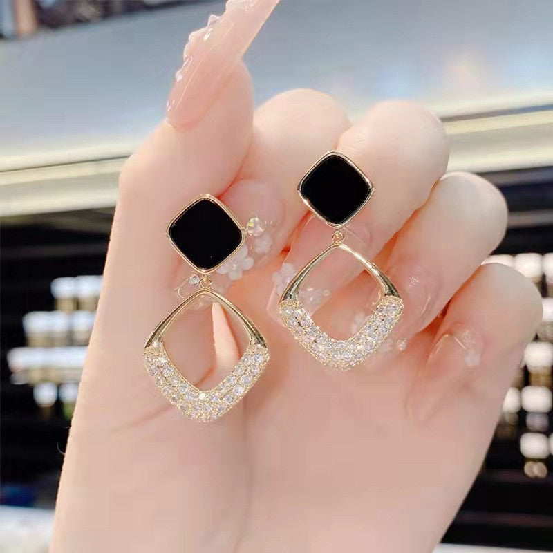 Square Rhinestone Earrings for Women