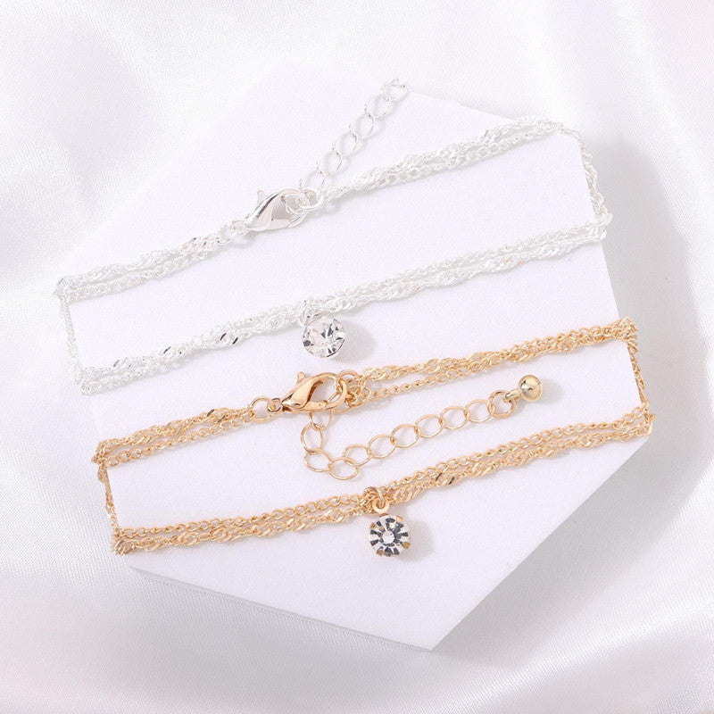 Bohemian Layered Tassel Anklet Summer Beach Anklets Chain