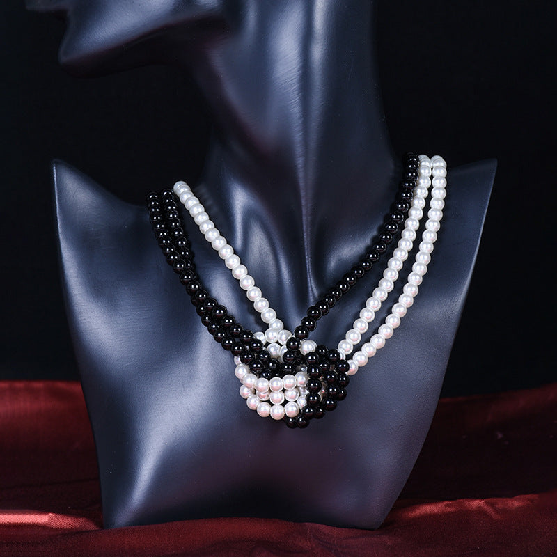 Knotted Multi-layer Pearl Necklace