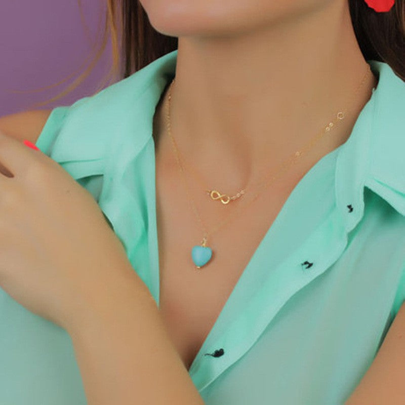 Natural Stone Heart Necklace