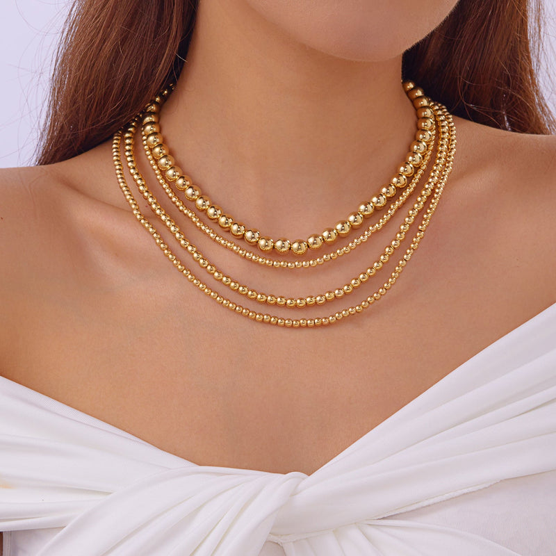 Multilayer Statement Chunky Beaded Necklace