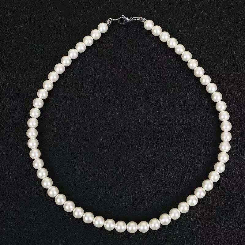 Cross Pendant Pearl Beaded Necklace