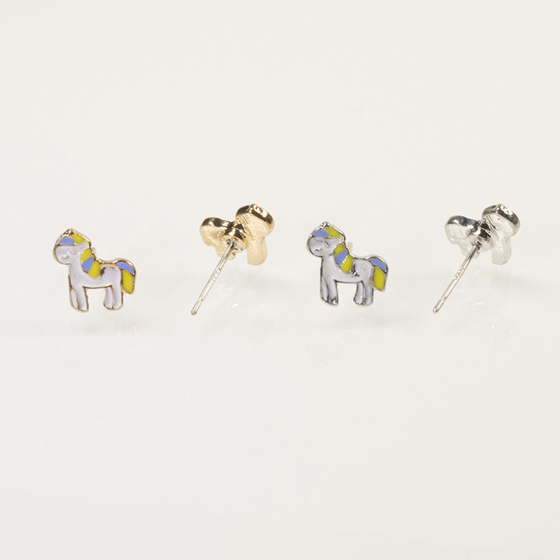 Bow pony earring set