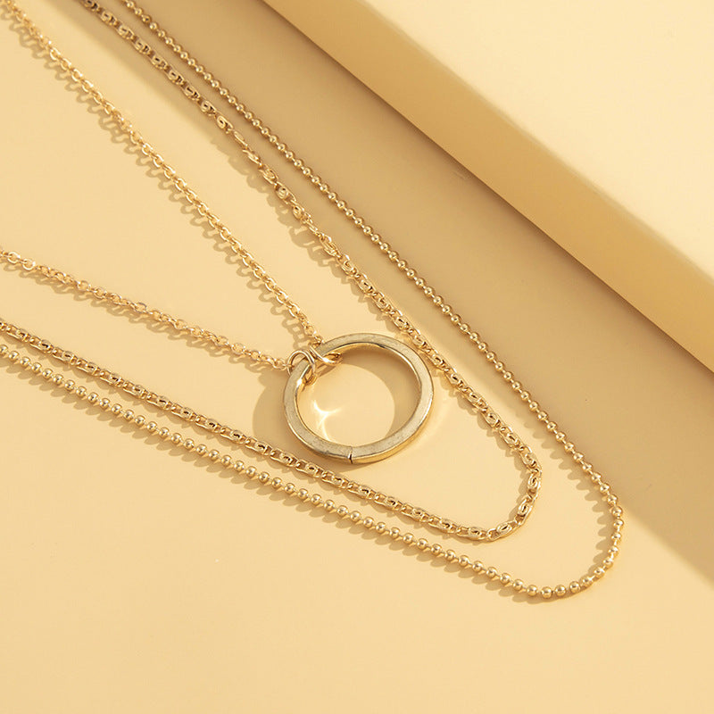 Simple Ring Double-layer Necklace Layered