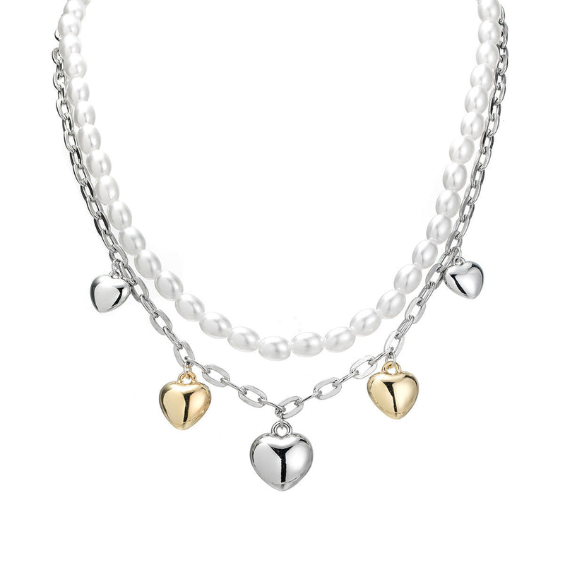 Layered Necklace Heart Pendant