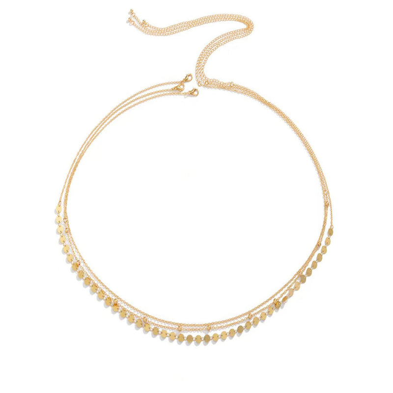 Sequins Waist Chain for Women Sexy Simplicity Layered Body Chains