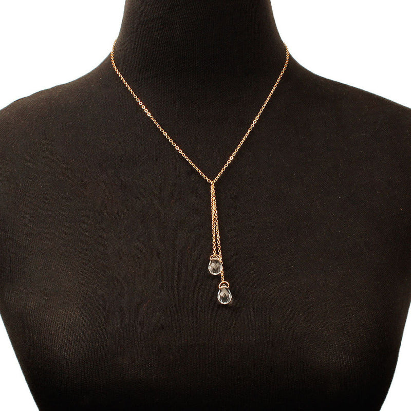 Long Sweater Crystal Fashion Necklace