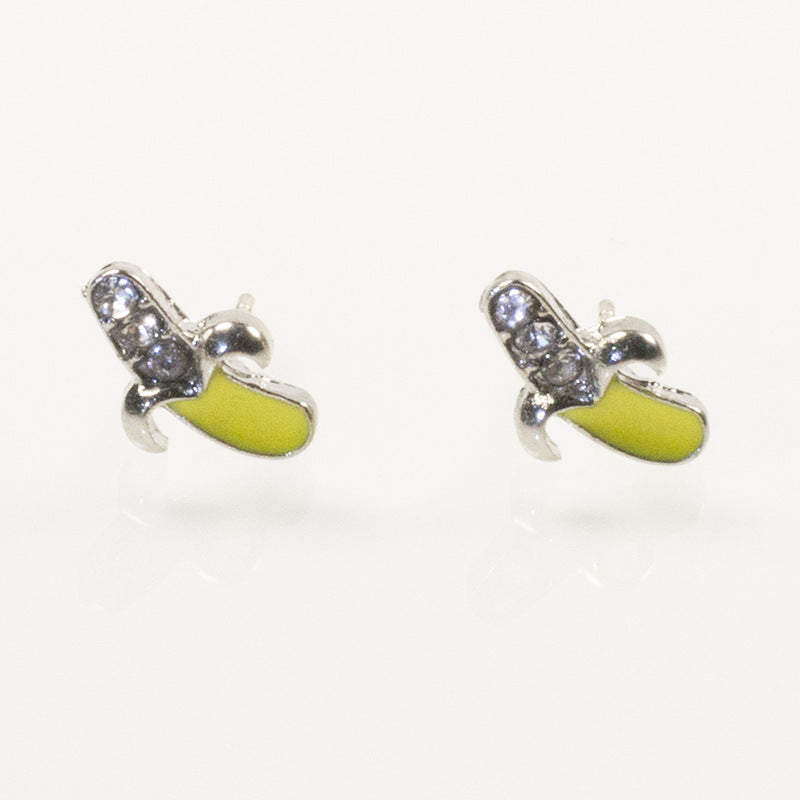 Rhinestone Banana Stud Earring