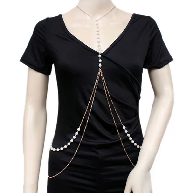 Double Layer Sexy Pearl Body Chain