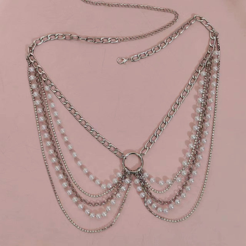 Elegant Belly Chain Pearl Waist Chain Sexy Waist Belt Body Chain
