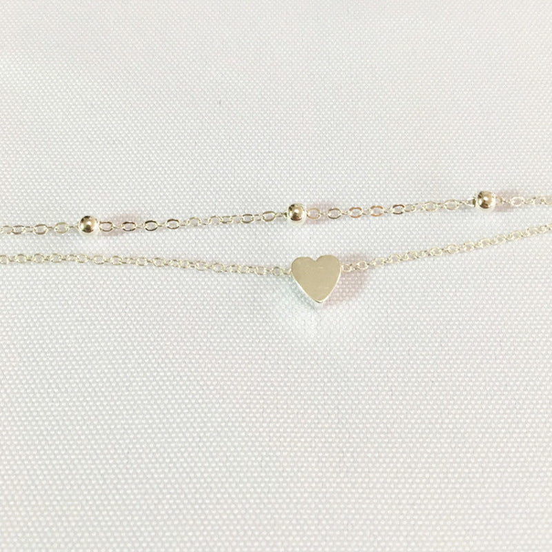 Double Layers Heart Anklet Jewelry