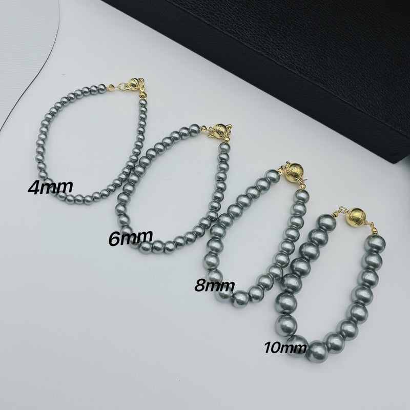 Glass Pearl Bracelet Woman Magnet Clasp