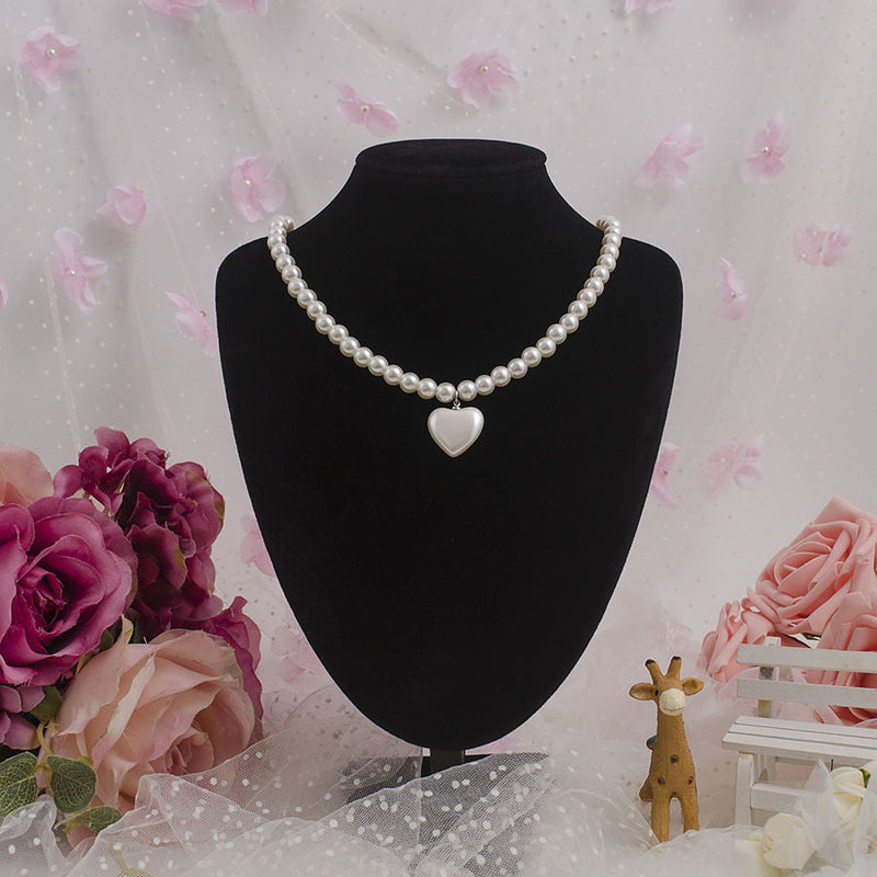 Vintage Pearl Choker Necklace Bohemia Heart Necklace