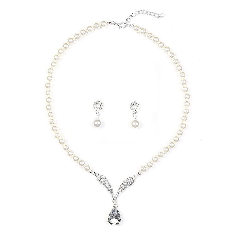 Lady Pearl Jewelry Sets Necklace Earrings Wedding Jewelry Sets