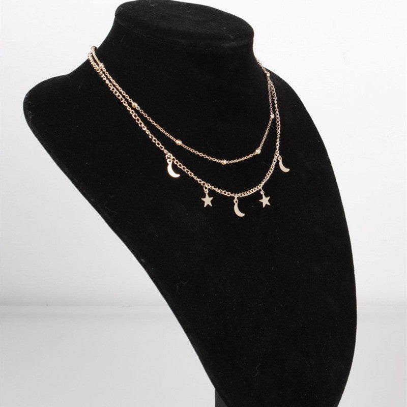 Bohemian Multilayer Star Moon Layered Collar Necklace Jewelry