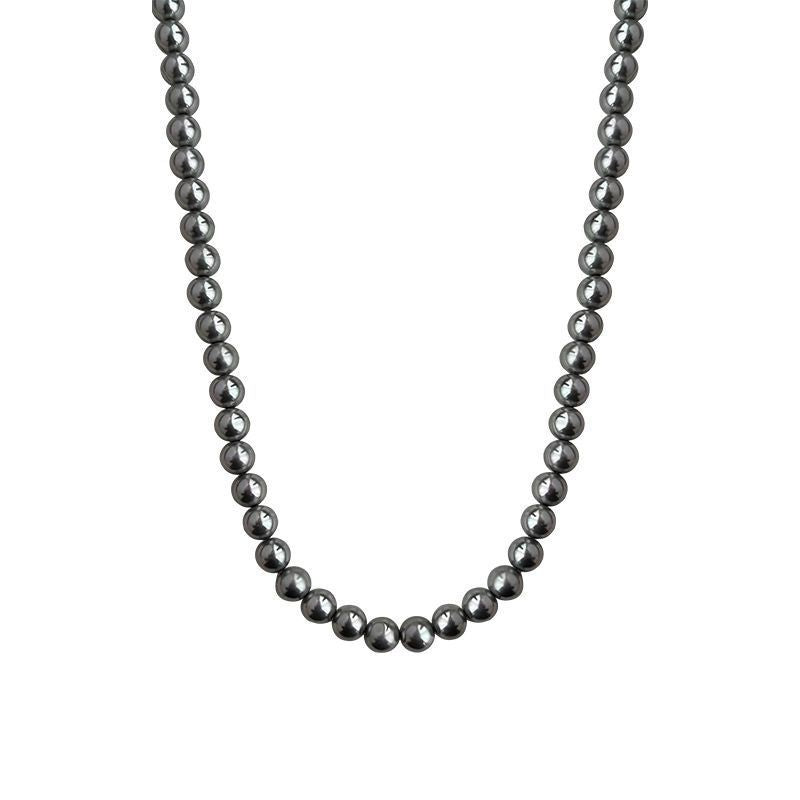 Gray Pearl Necklace Vintage Layer Choker