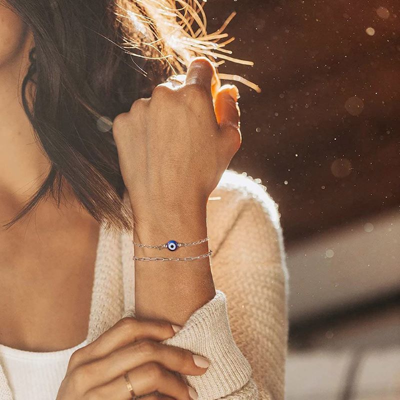 Bohemian Style Devil Eye Bracelet Double Layer Set