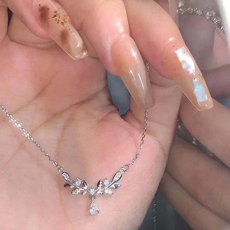 Wheat Drop Pendant Chain Necklace