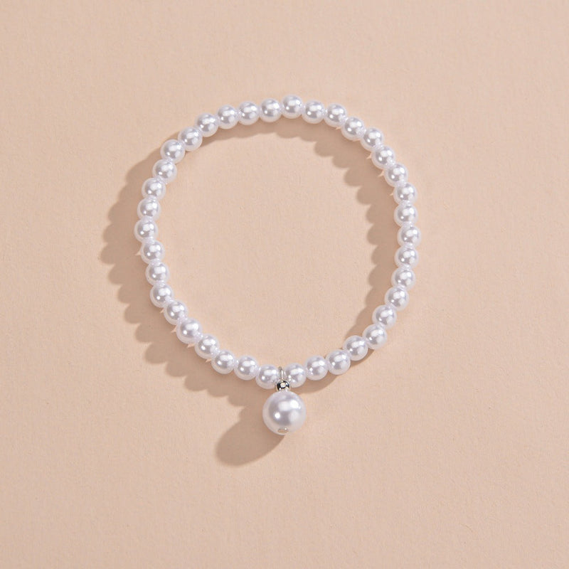 Pearl Beaded Anklet Chain Elastic Beach Foot Bracelet