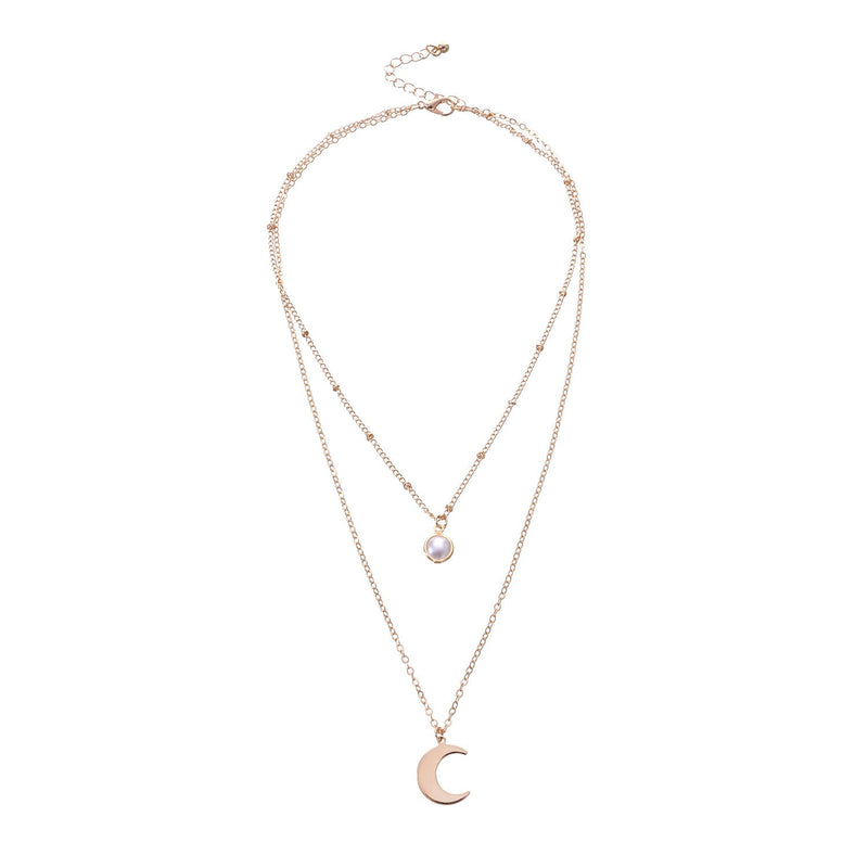 Moon Pearl Pendant Necklaces