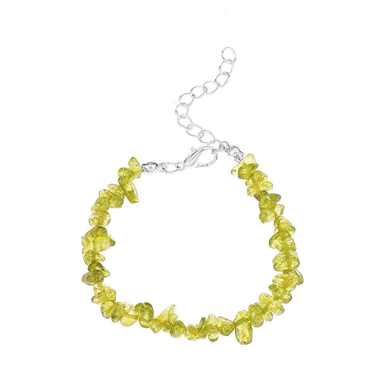 Natural Stone Amethyst Green Aventurine Tiger Eyes Gravel Bracelet